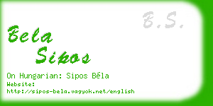 bela sipos business card